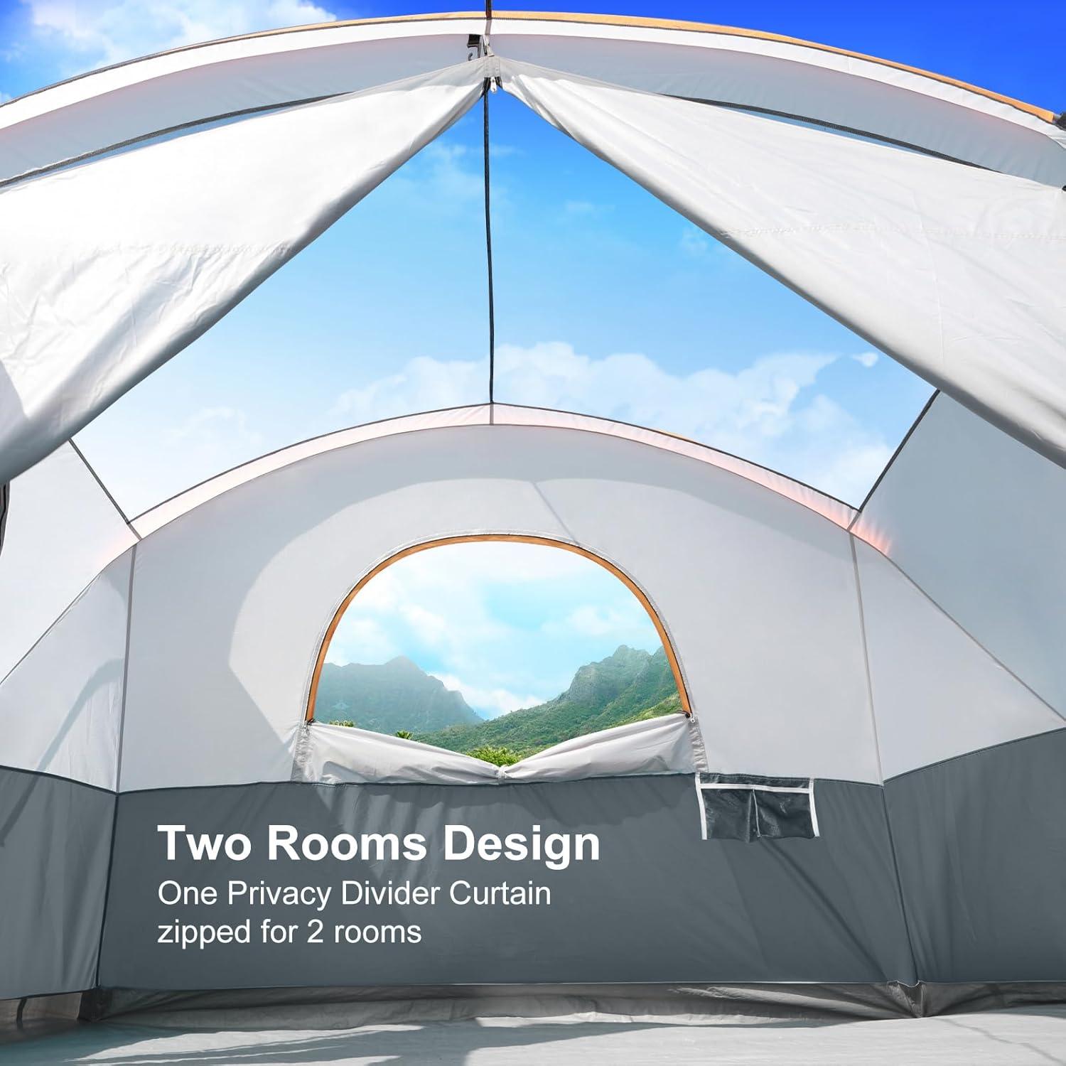 Tienda de Camping UNP para 8-9 Personas, Gris, Impermeable