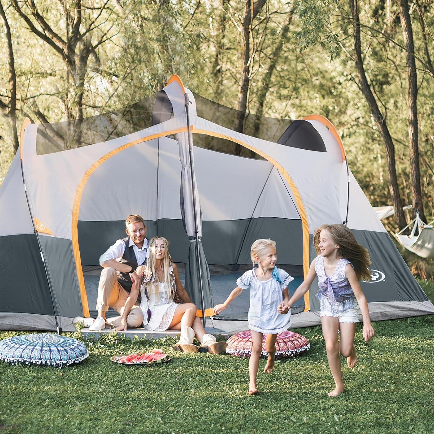 Tienda de Camping UNP para 8-9 Personas, Gris, Impermeable