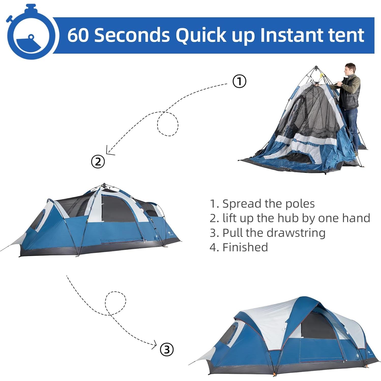 Carpa de Camping Familiar Mobihome Mobi-63210A - 4 Personas
