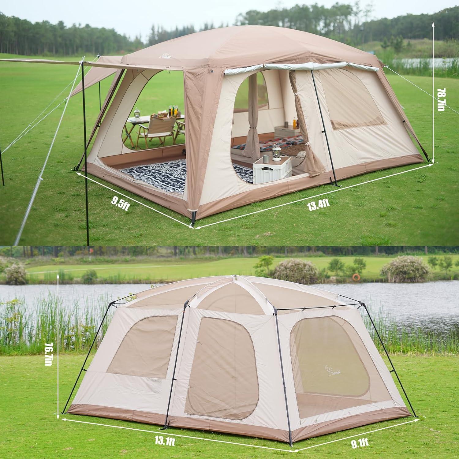 Carpa de Camping Vidalido para 8-10 Personas Impermeable