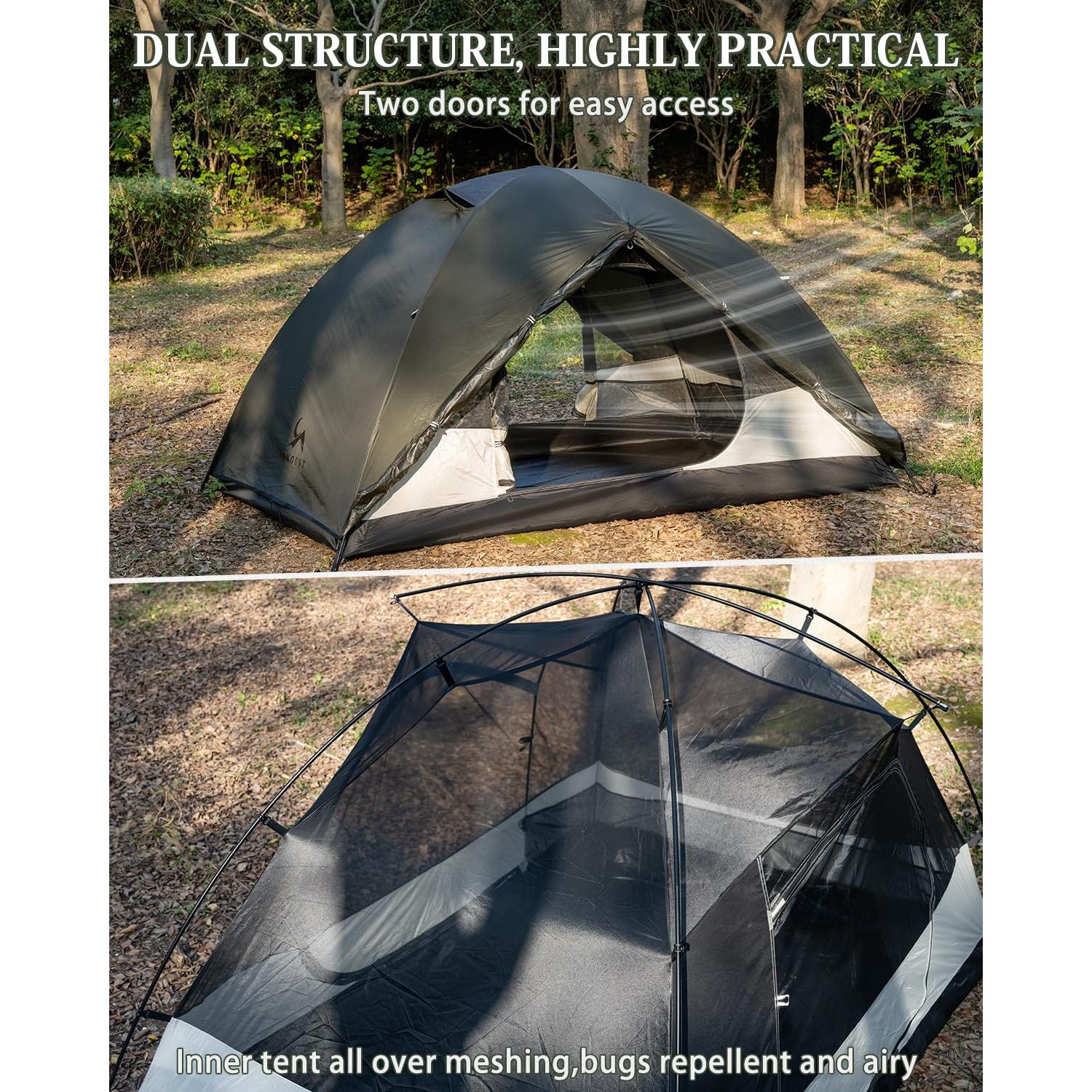 Tienda de Camping MC TOMOUNT 2 Personas Impermeable 1.5 kg