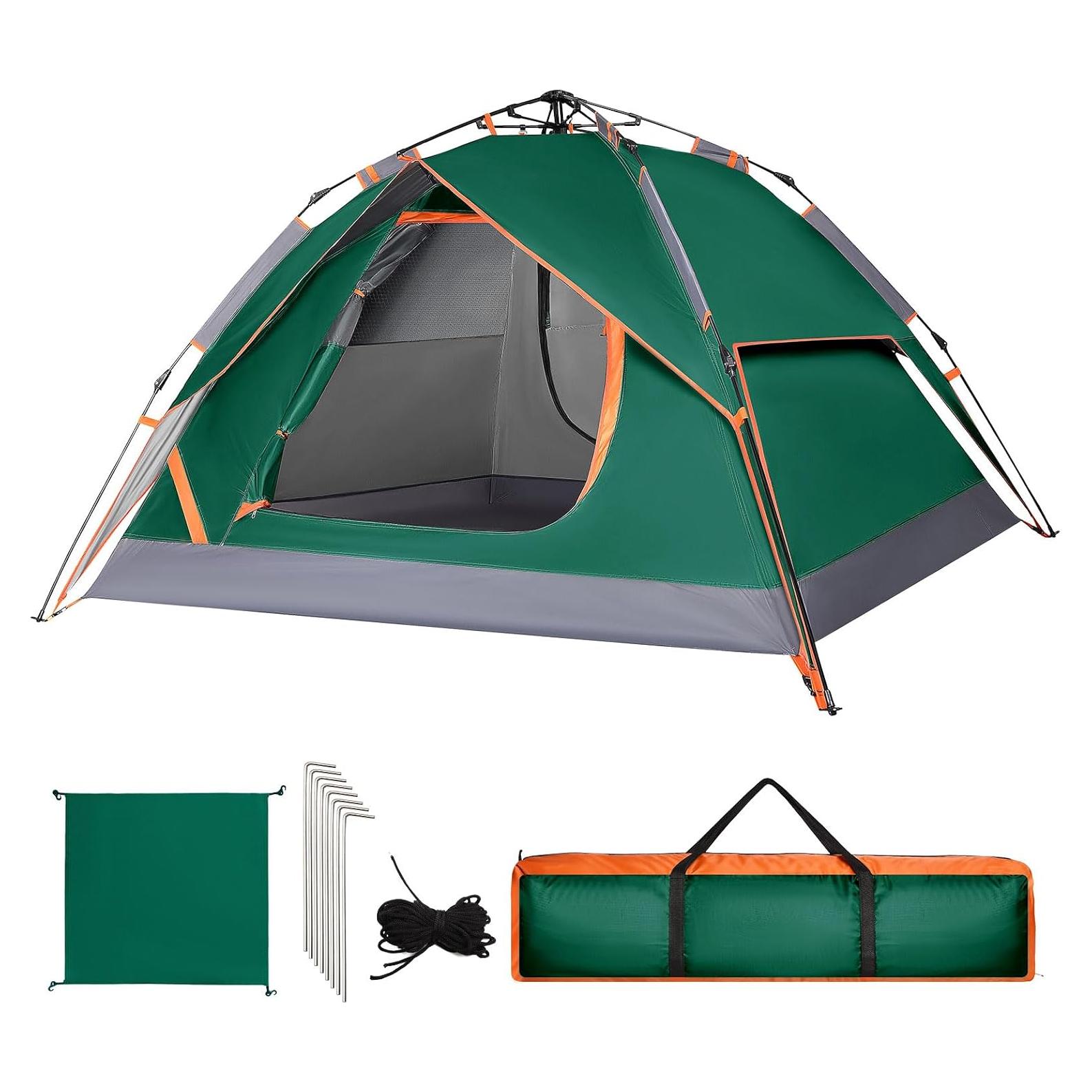 Carpa de Camping VXVGER VX para 3 Personas Impermeable Verde