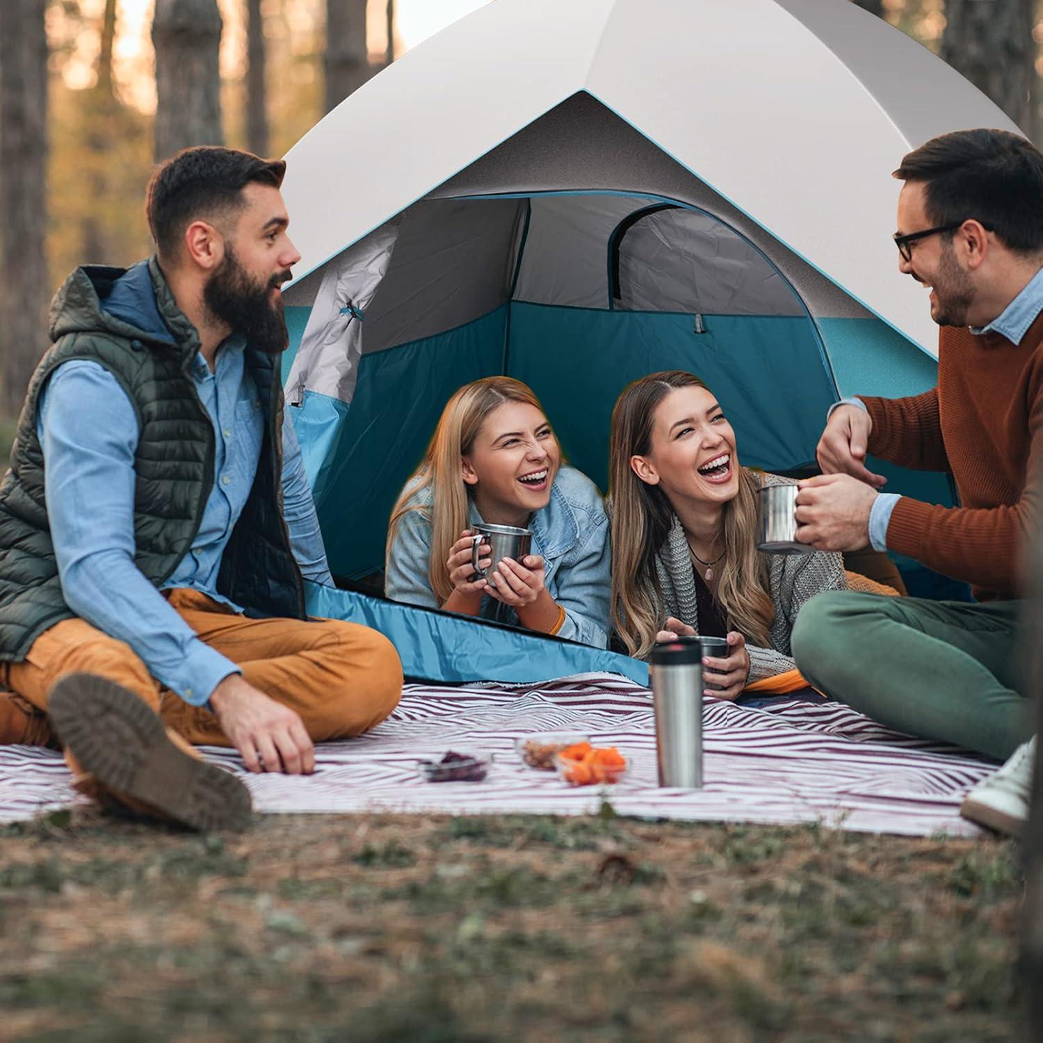 Carpa de Domo Familiar HAUSHOF para 2-4 Personas Verde/Azul
