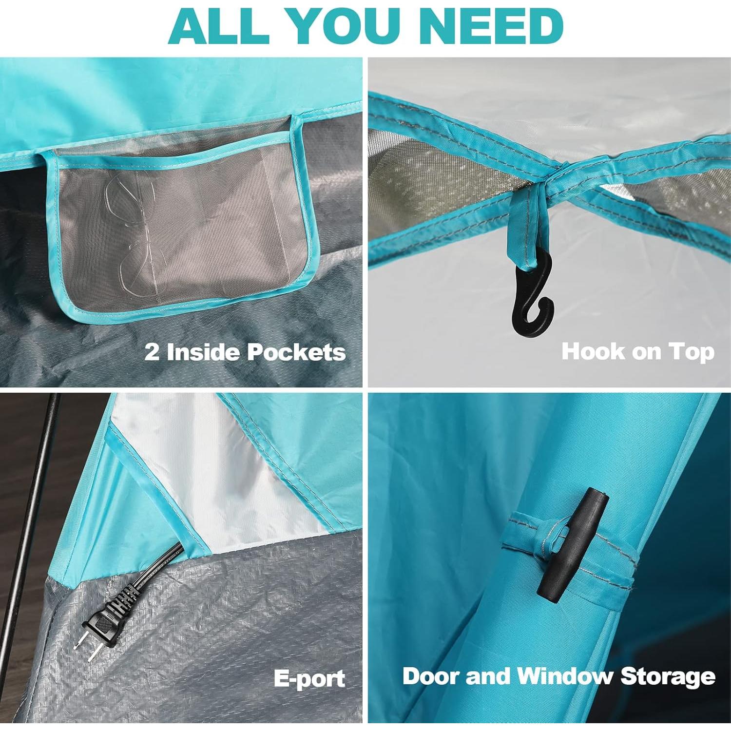 Carpa de Domo Familiar HAUSHOF para 2-4 Personas Verde/Azul