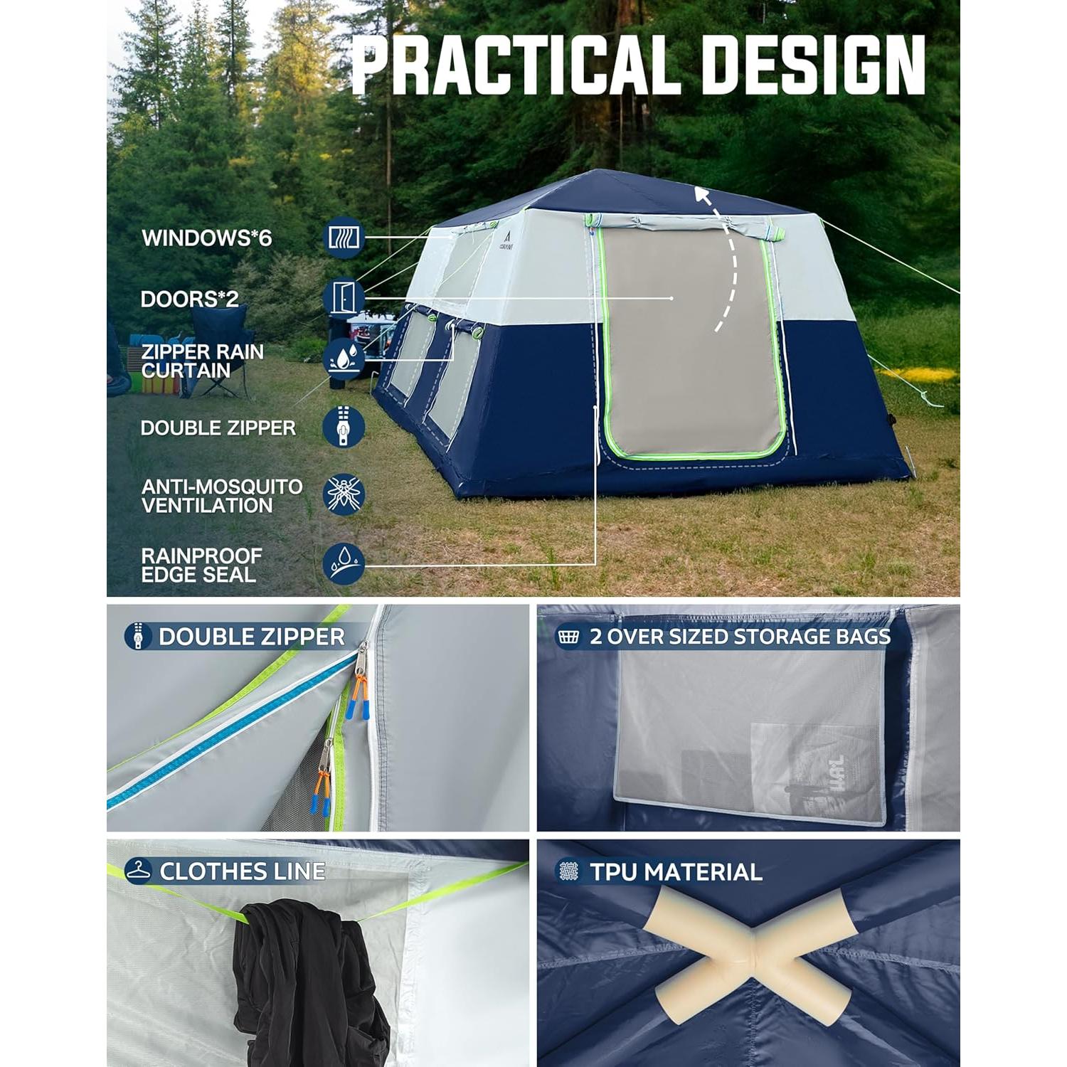 Tienda Inflable Corani 5 Ping Azul Oscuro para 4 Personas