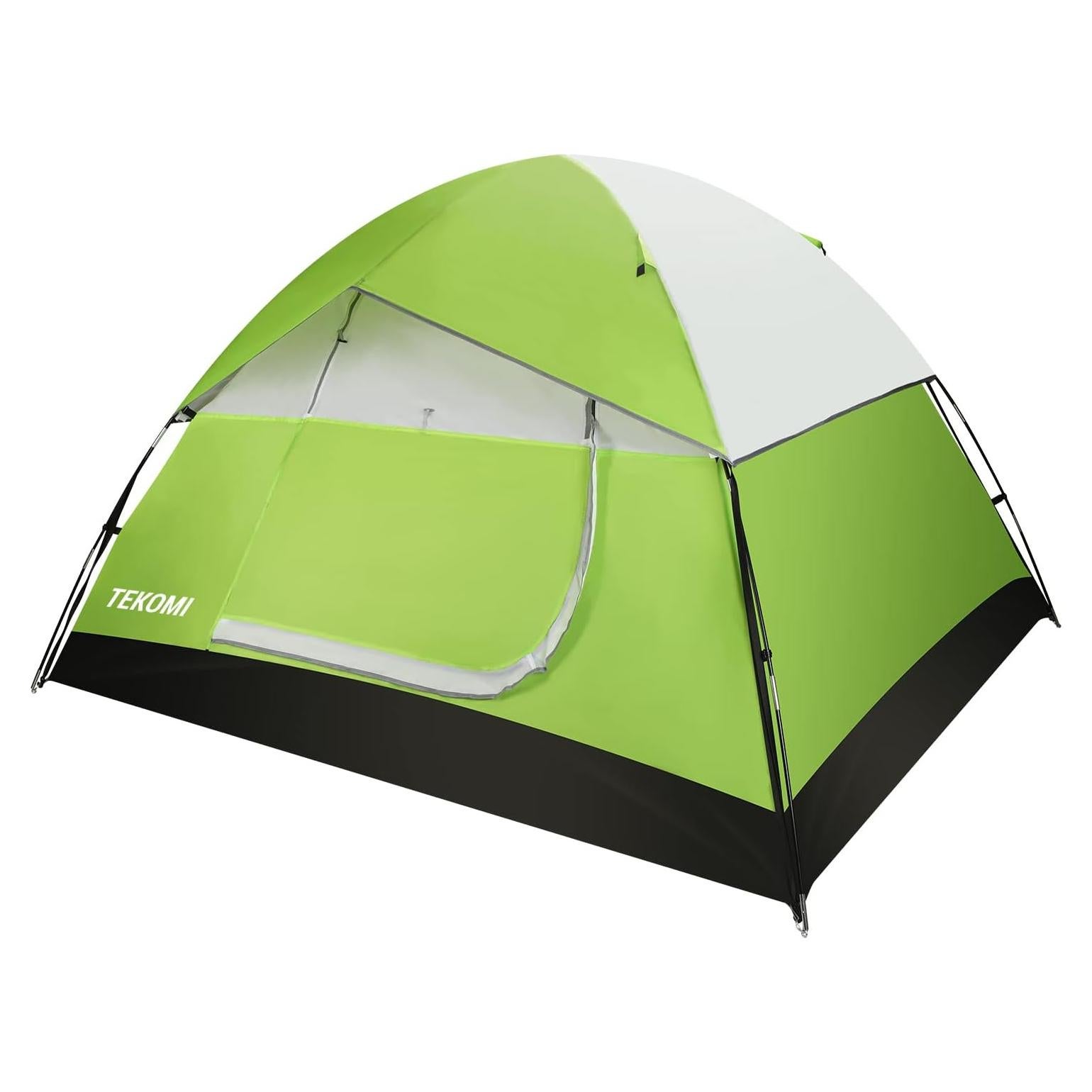 Carpa de Camping TEKOMI 5 Personas Impermeable Verde 2.4x2.1m