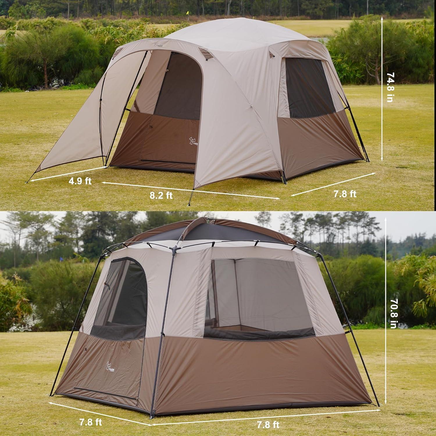 Carpa Familiar Vidalido para 3-4 Personas Impermeable 2.4x2.4m