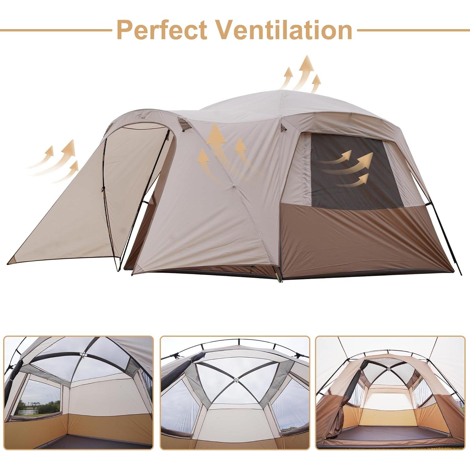 Carpa Familiar Vidalido para 3-4 Personas Impermeable 2.4x2.4m