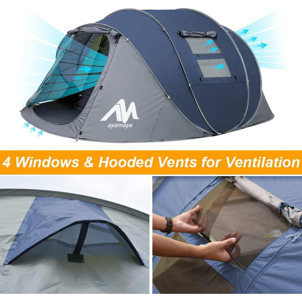 Carpa Pop Up AYAMAYA para 6 Personas Impermeable Doble Capa
