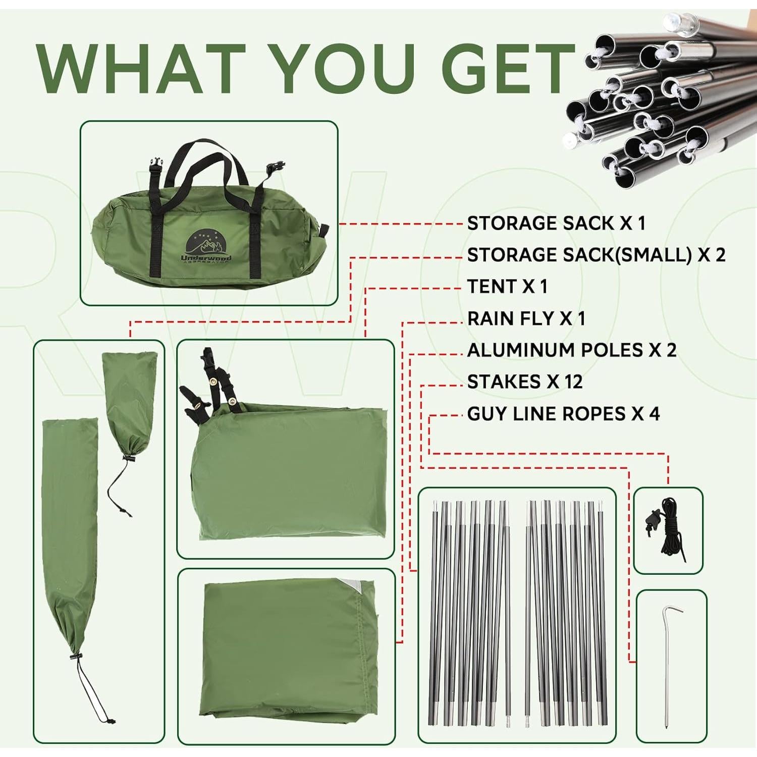 Tienda de Camping 1 Persona Underwood Aggregator 4 Estaciones