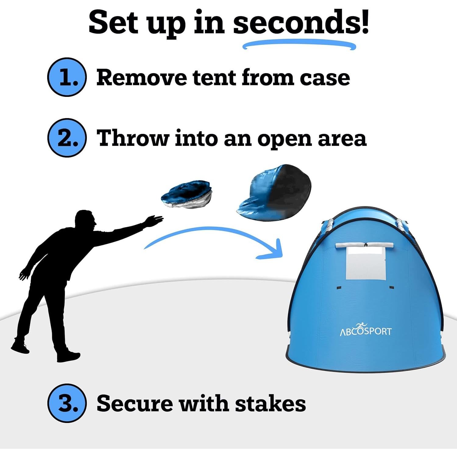 Carpa Pop Up Abco Tech para 2 Personas - Resistente al Agua y UV