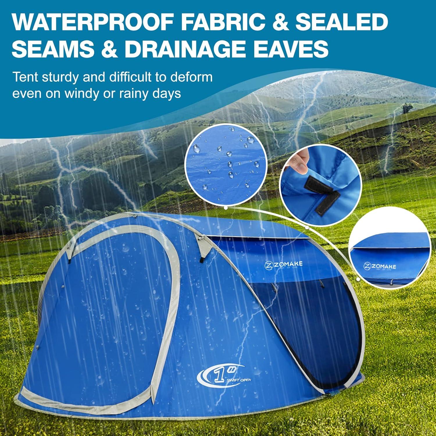 Carpa ZOMAKE Impermeable para 3-4 Personas Automática