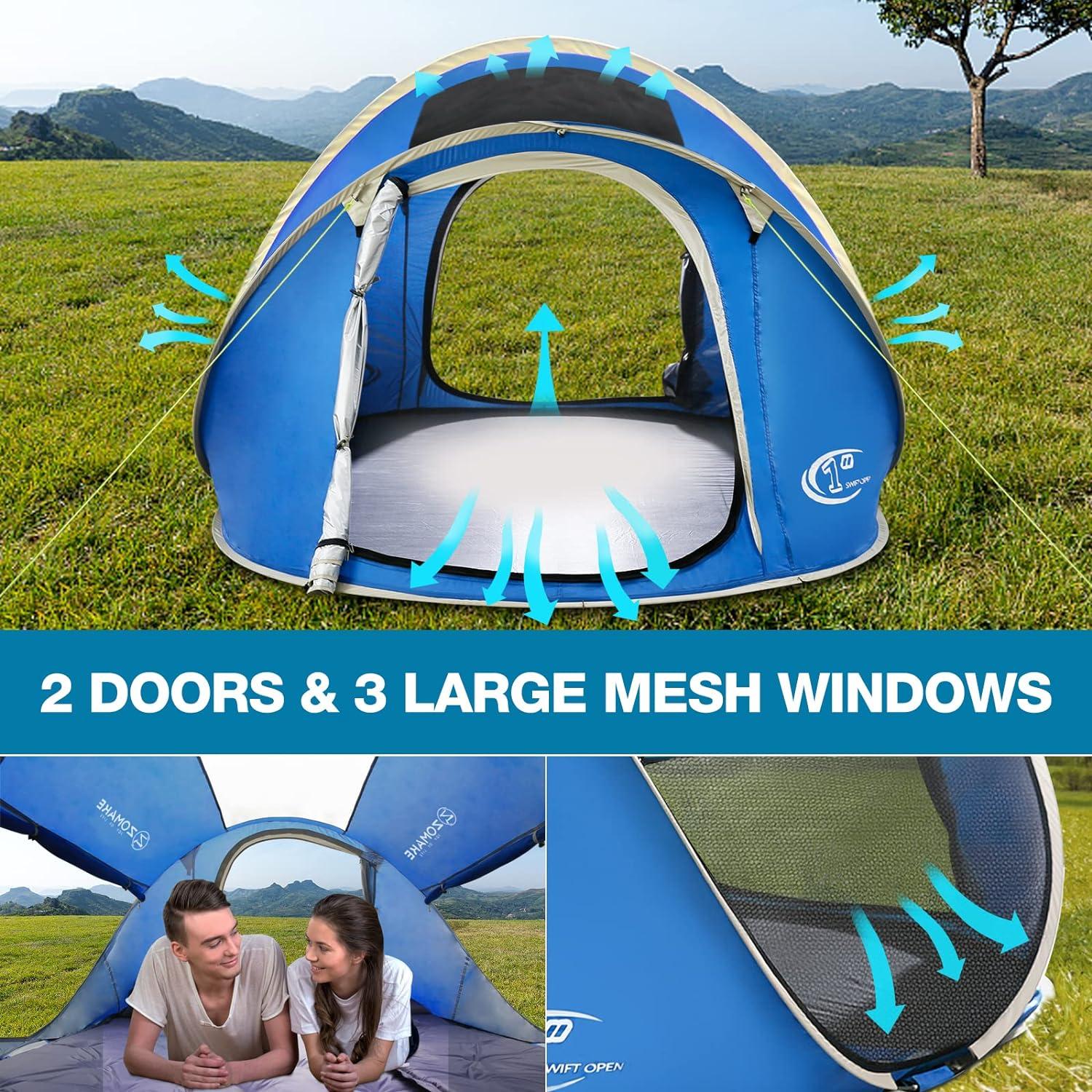 Carpa ZOMAKE Impermeable para 3-4 Personas Automática