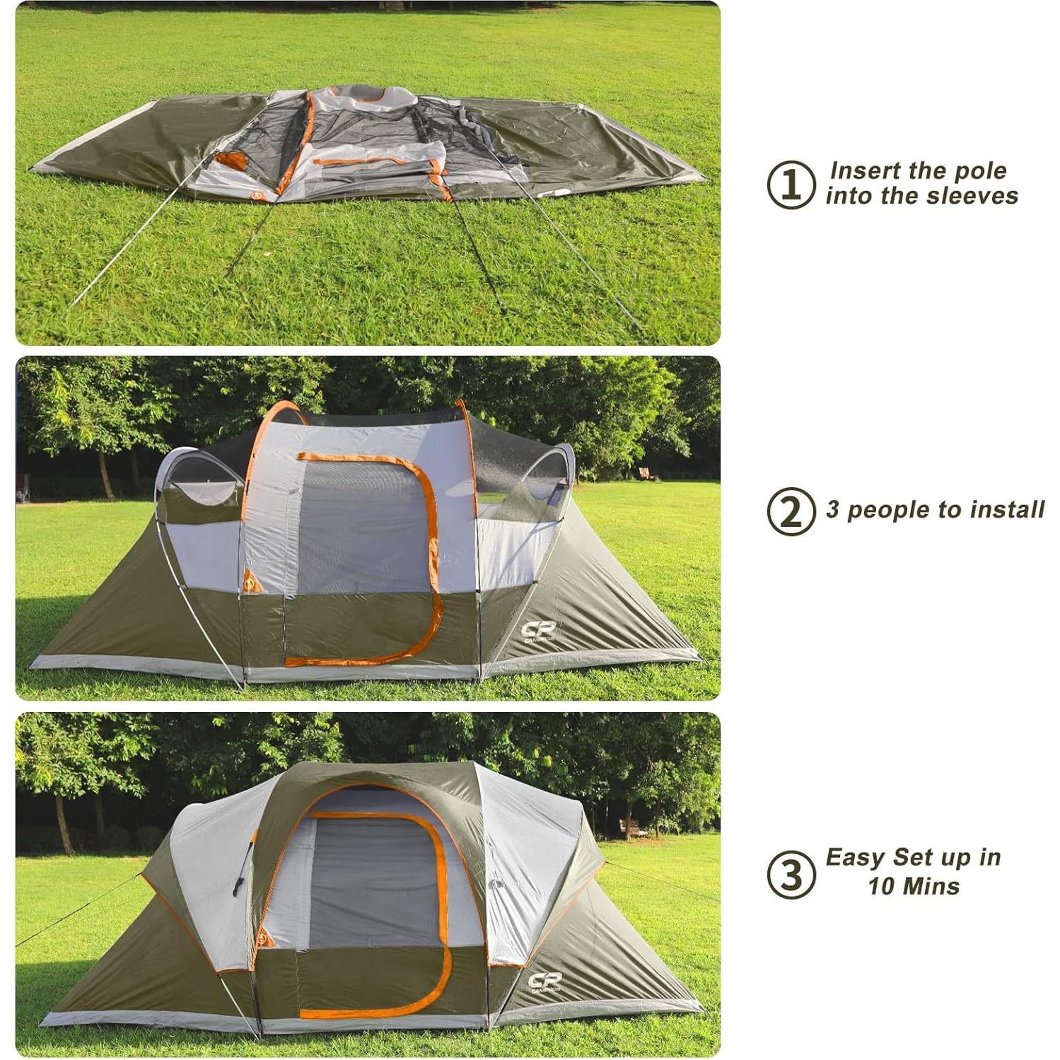 Tienda de Camping CAMPROS CP para 10 Personas Impermeable