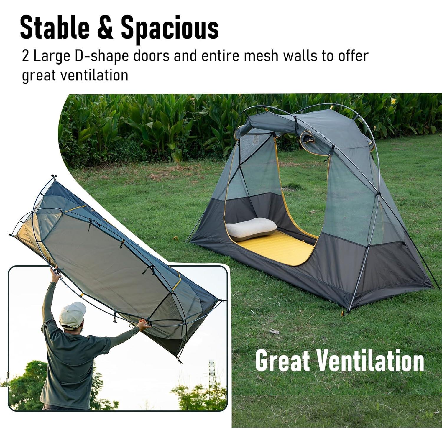 Tienda de Camping iClimb IC122 Ultraligera 1 Persona Impermeable