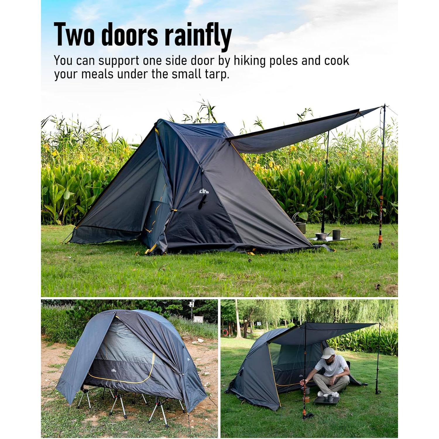 Tienda de Camping iClimb IC122 Ultraligera 1 Persona Impermeable