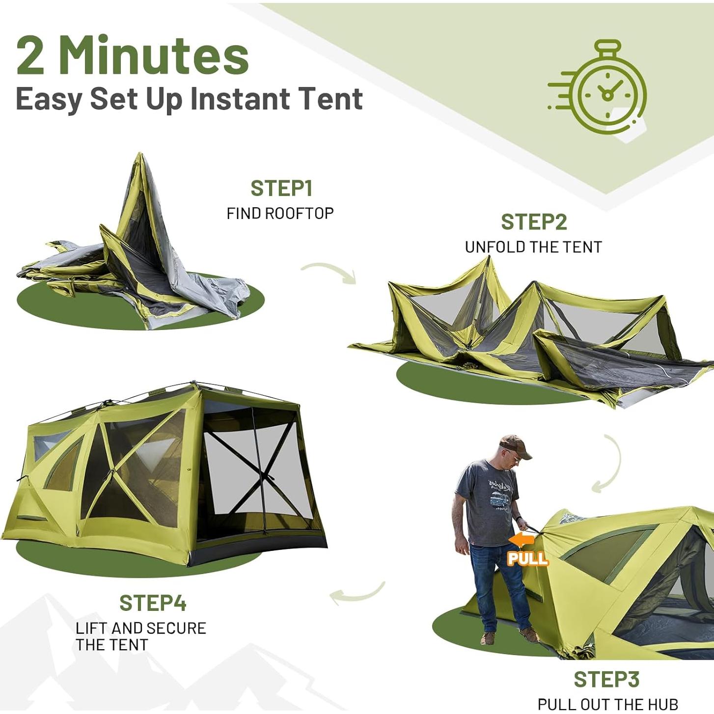 Tienda de campaña TIMBER RIDGE para 4-5 personas, impermeable y fácil de montar