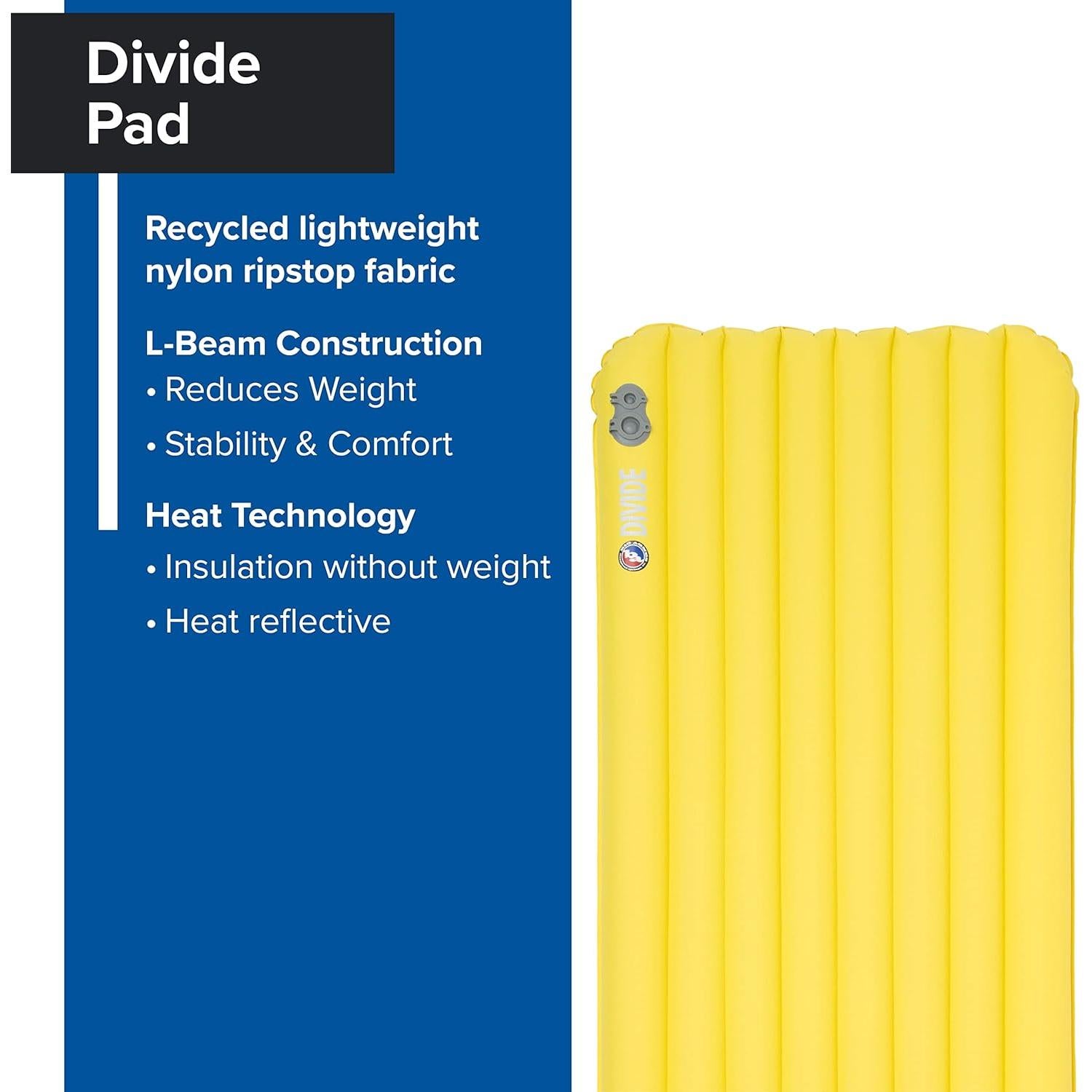 Colchón de Aire Big Agnes Divide Regular 20x72 Oliva Cálido