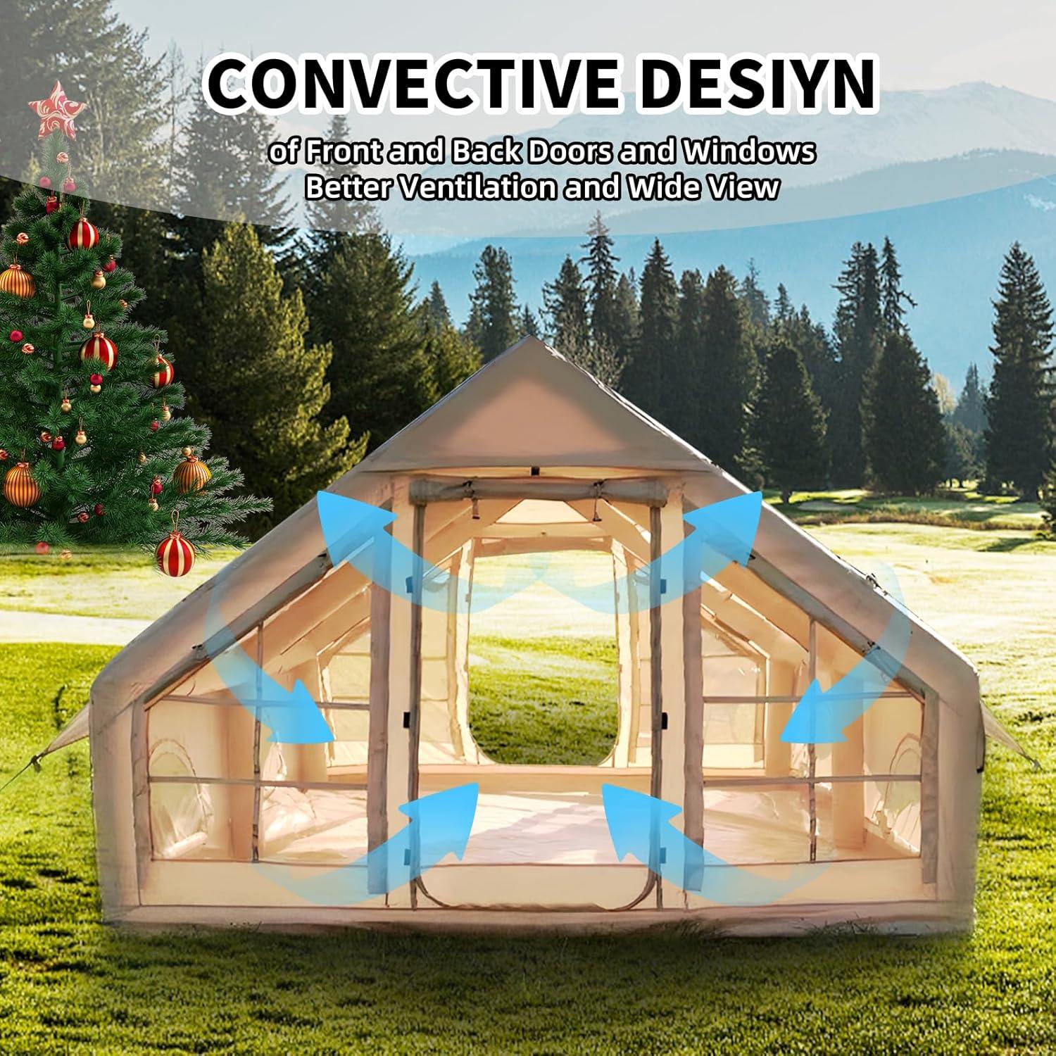 Carpa Inflable SENLEETO B3-Tent para 4-6 Personas Beige