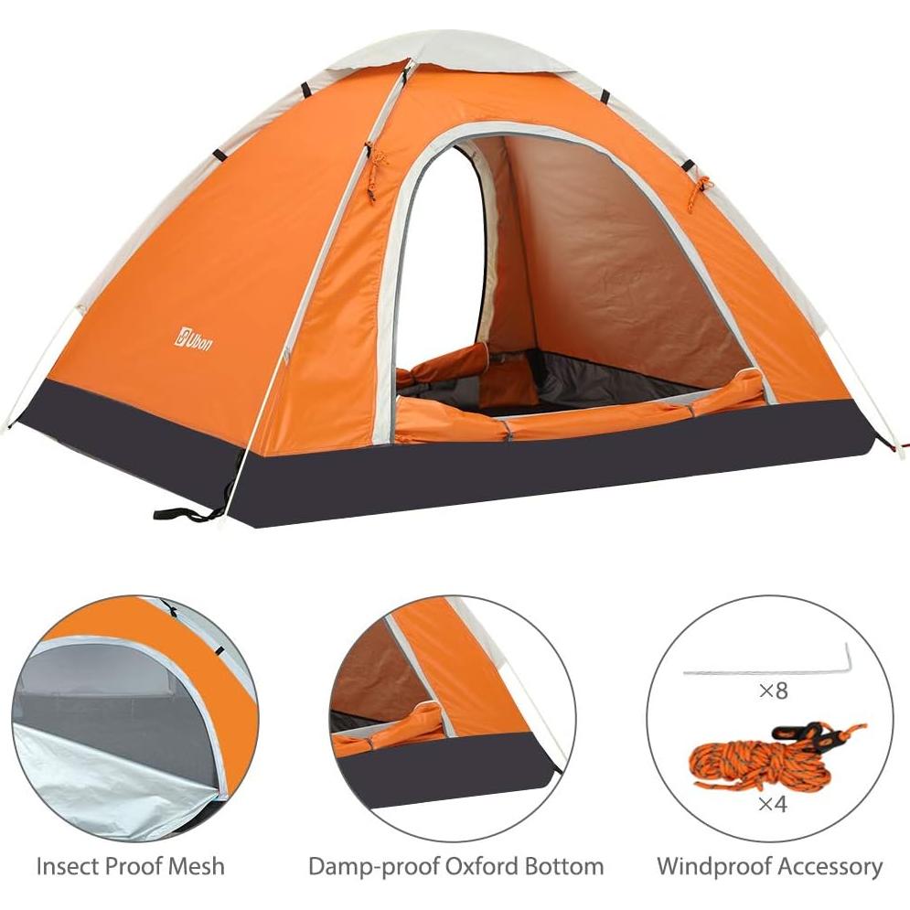 Carpa Instantánea Ubon para 2-3 Personas, Naranja, 1.4 kg