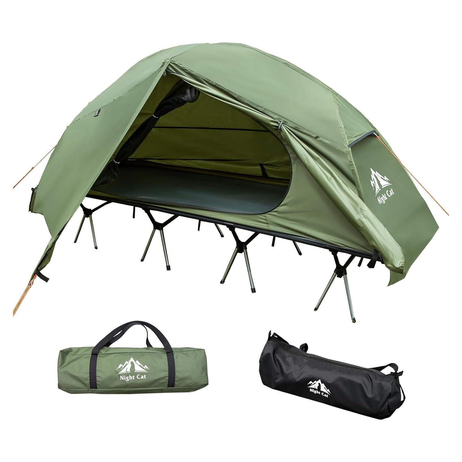 Cama Cot Impermeable Night Cat para Camping 1 Persona Verde