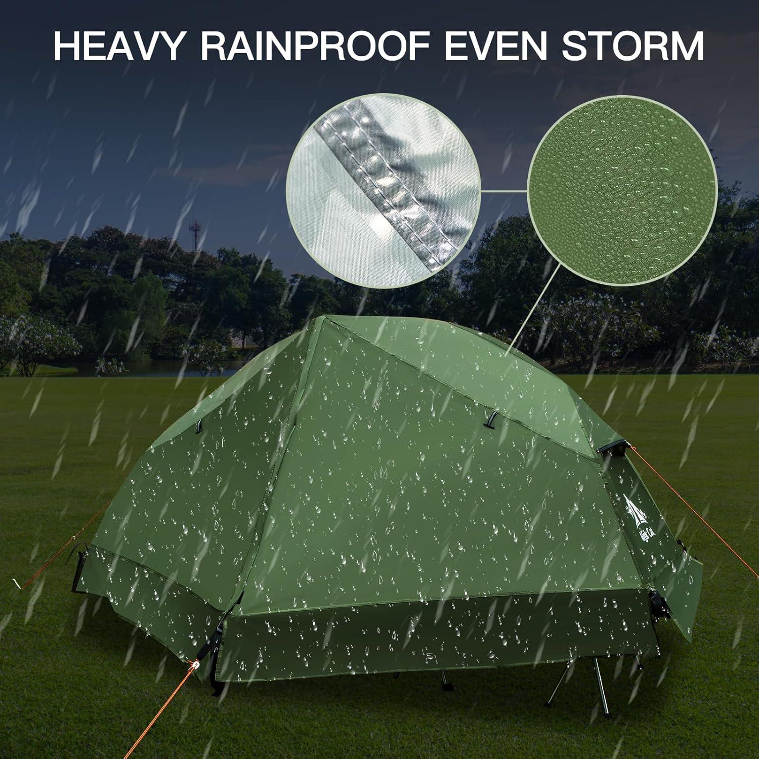 Cama Cot Impermeable Night Cat para Camping 1 Persona Verde