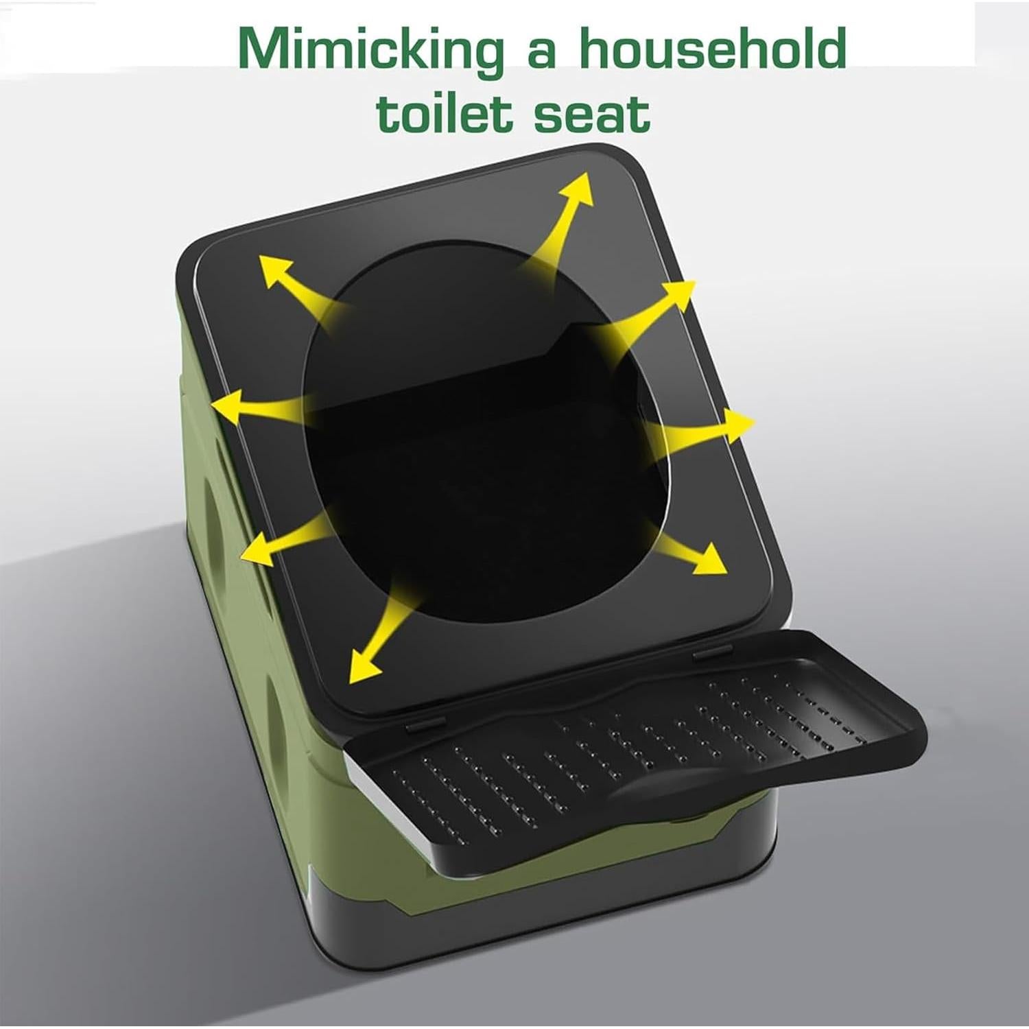 Inodoro de Camping Portátil JISSBON Verde Militar 29.9 cm