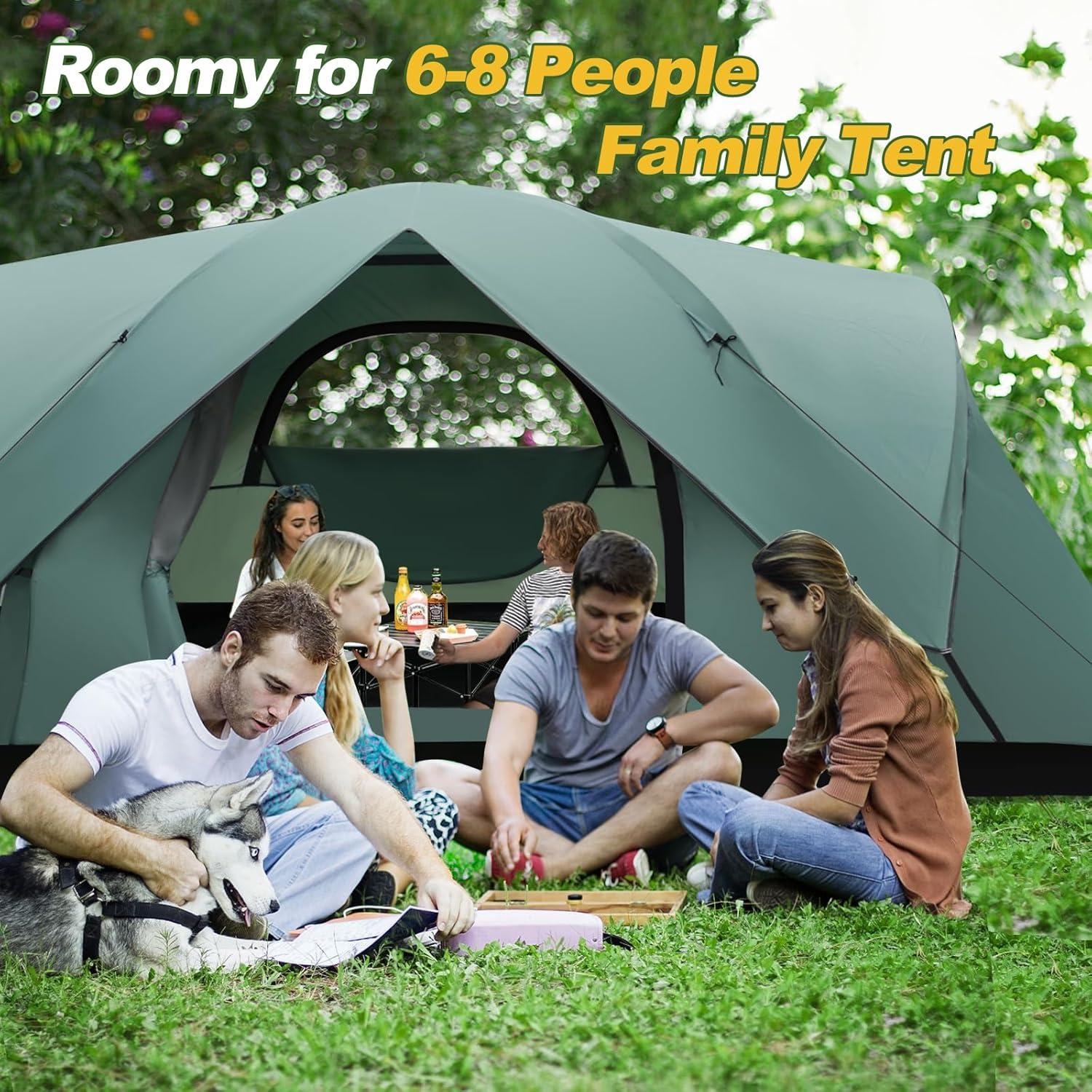 Tienda de Camping Familiar Thinlute para 6-8 Personas Impermeable