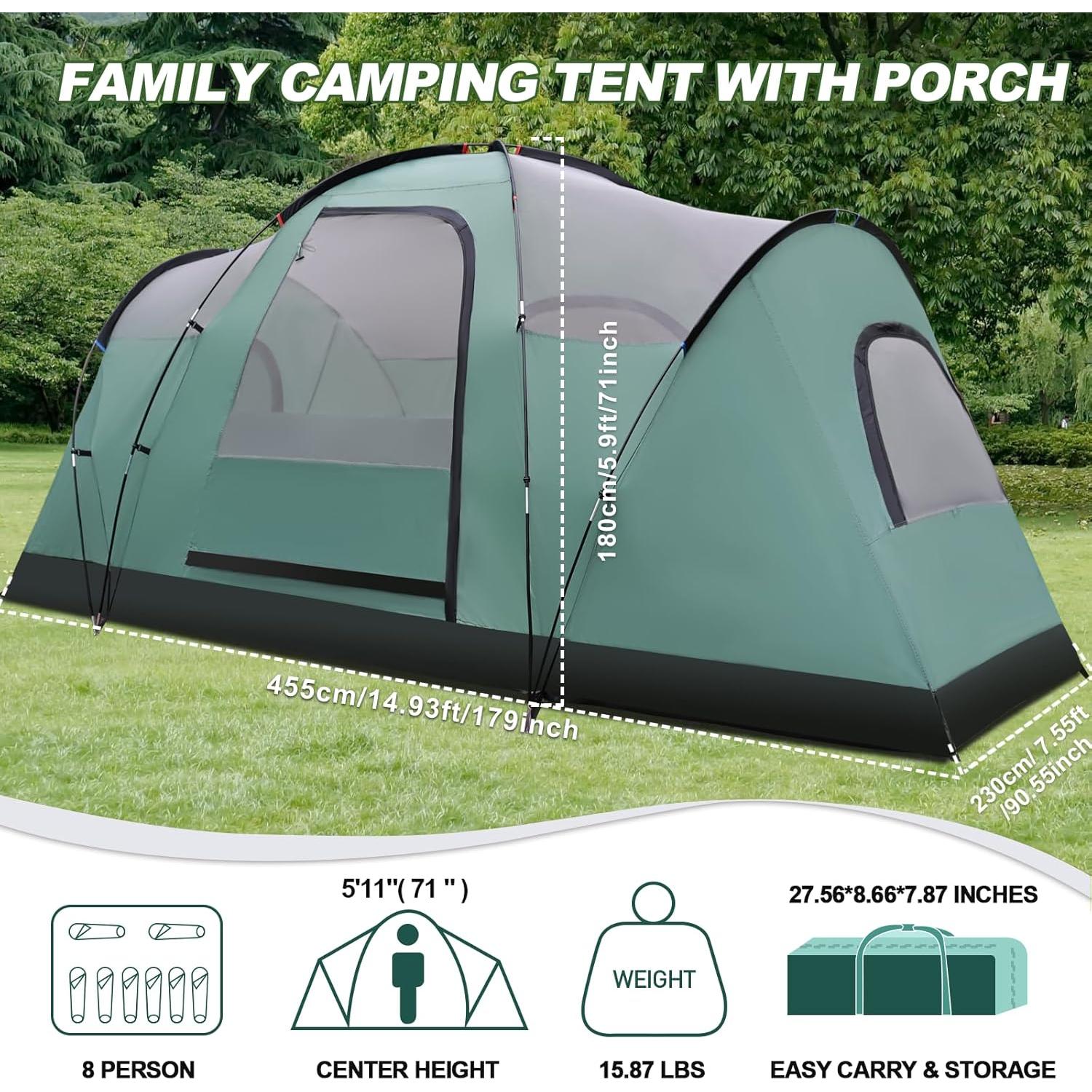 Tienda de Camping Familiar Thinlute para 6-8 Personas Impermeable