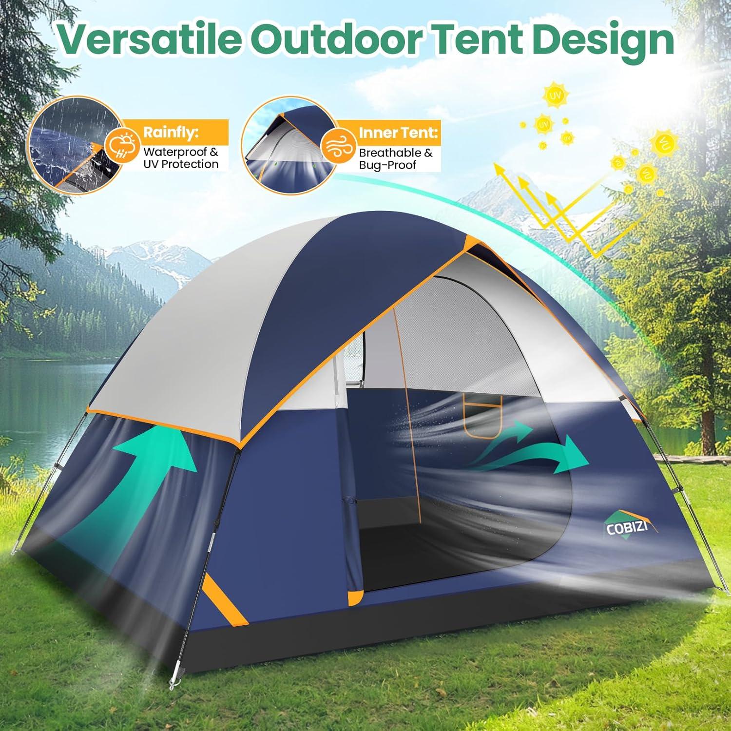 Tienda de Camping COBIZI para 6 Personas Impermeable 3.05x2.74m