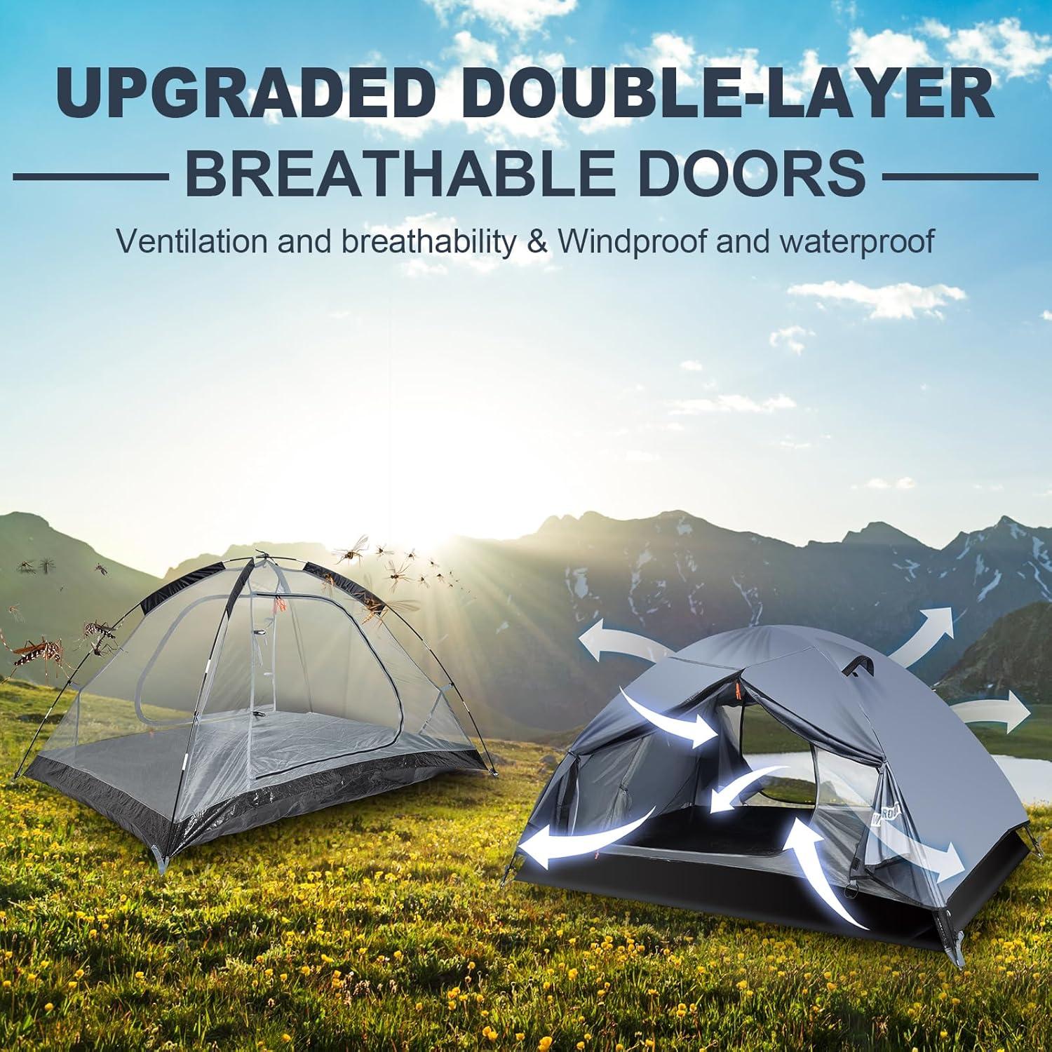 Tienda de Camping WILDROOTS AMZ-TENT-MT001GR para 2 Personas