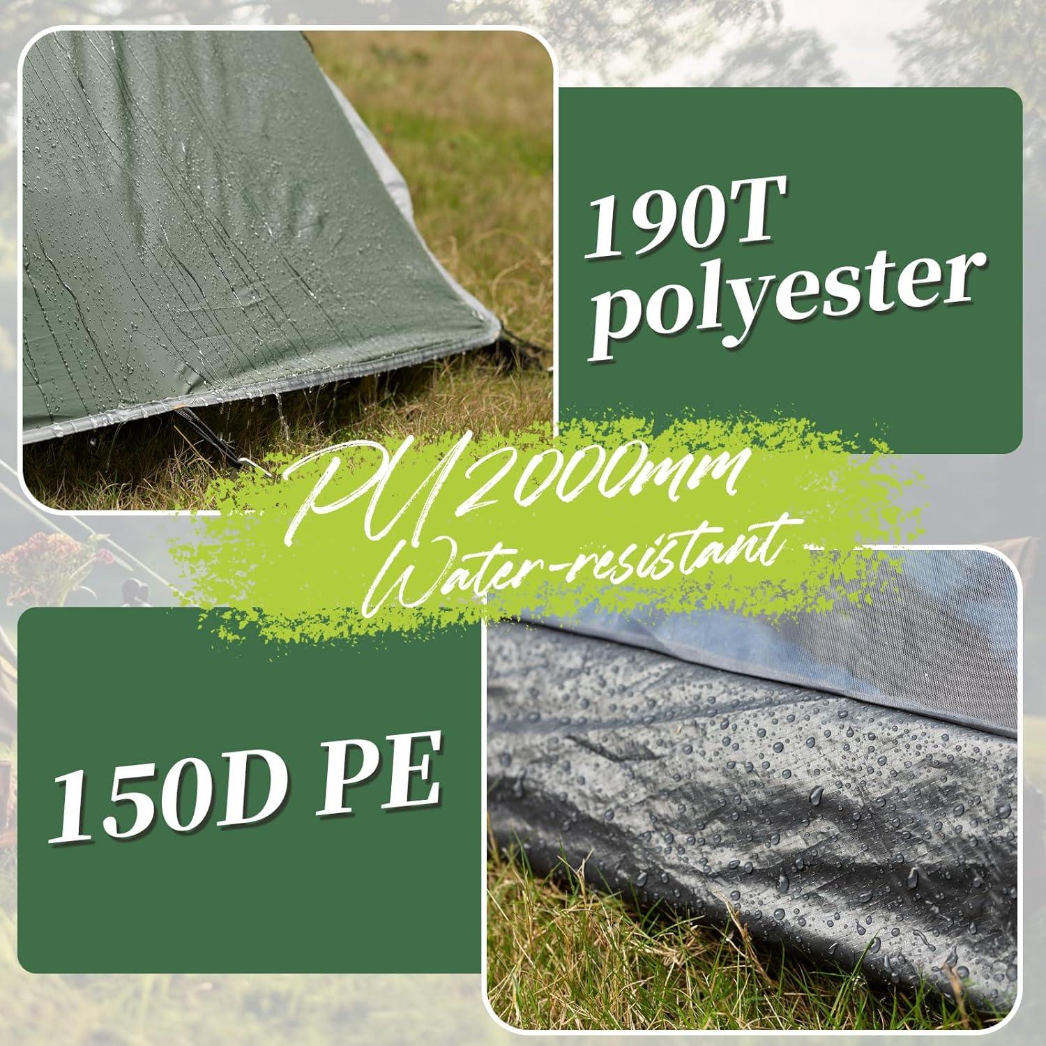 Tienda de Camping Forceatt para 1 Persona, 3 Temporadas, Verde