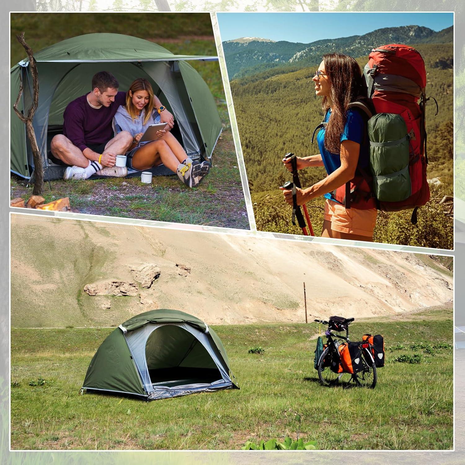 Tienda de Camping Forceatt para 1 Persona, 3 Temporadas, Verde