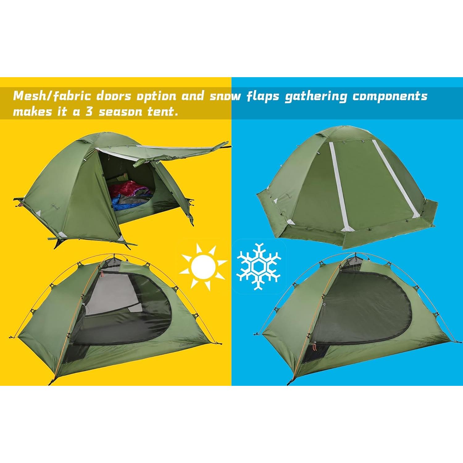 Tienda de Campaña Clostnature Libra 1 Persona 4 Estaciones Impermeable