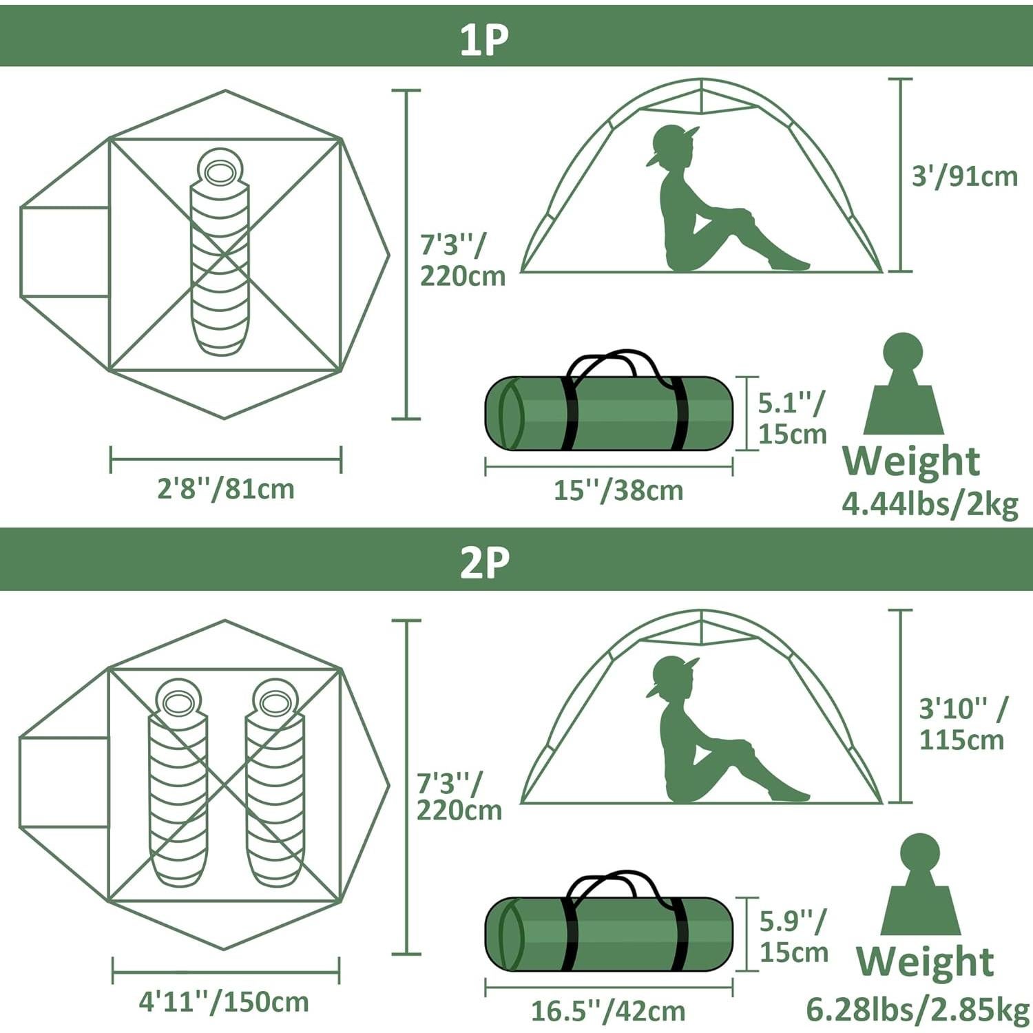 Tienda de Campaña Clostnature Libra 1 Persona 4 Estaciones Impermeable