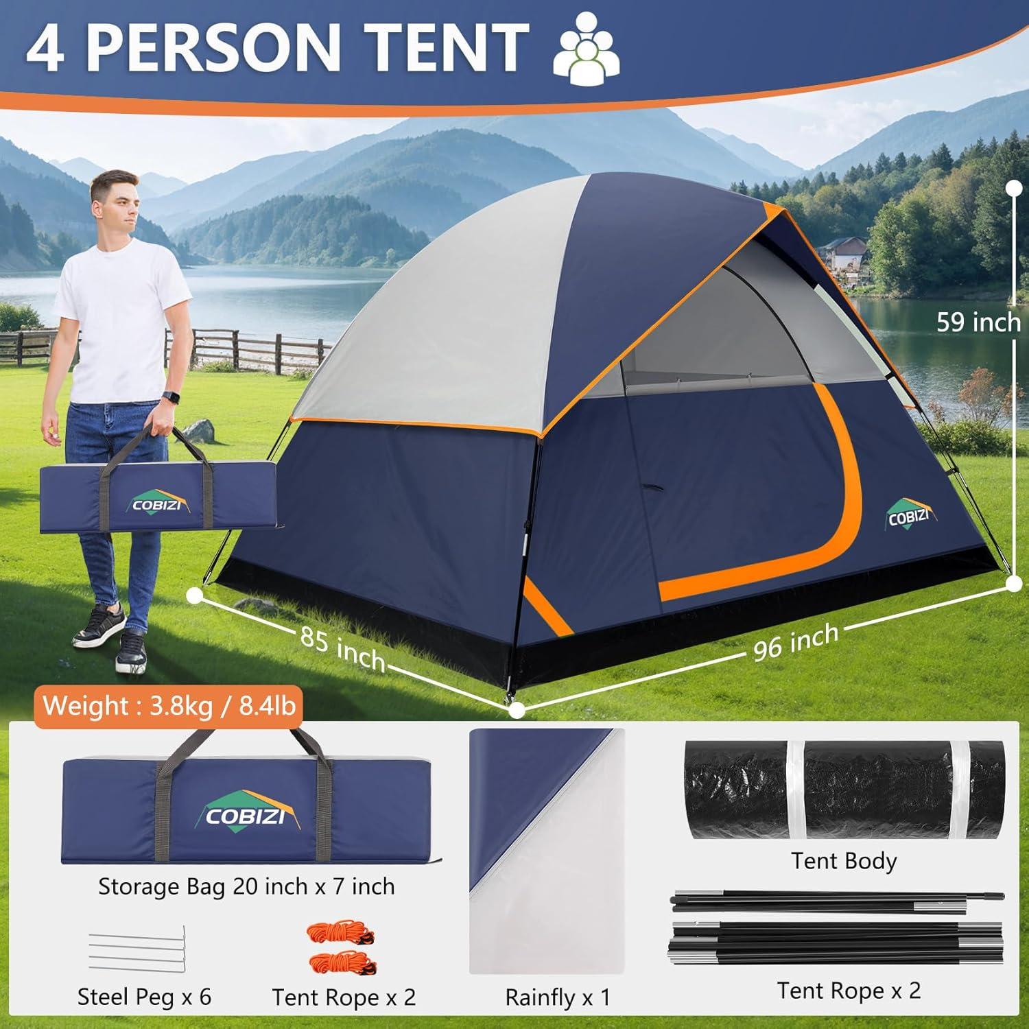 Carpa COBIZI para 6 Personas Impermeable 299.72x259.08cm