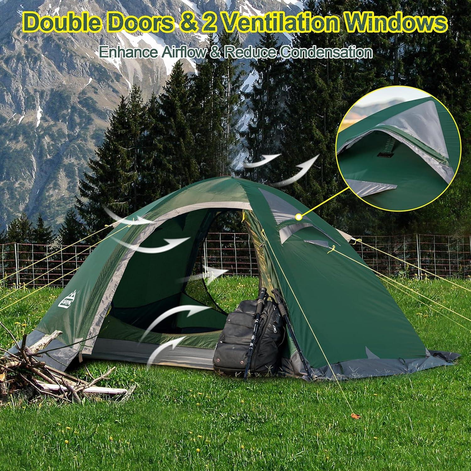 Tienda de Camping Camppal para 2 Personas Impermeable 4 Estaciones