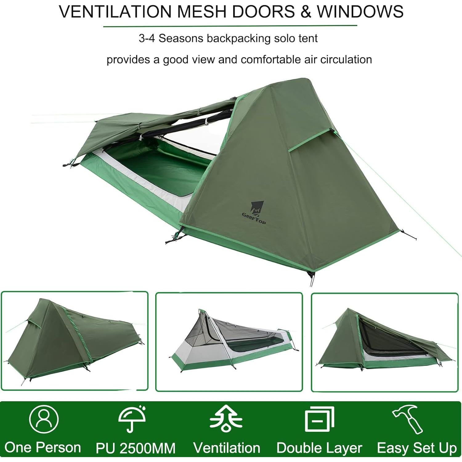 Tienda Bivy GEERTOP para 1 Persona Impermeable 4 Temporadas