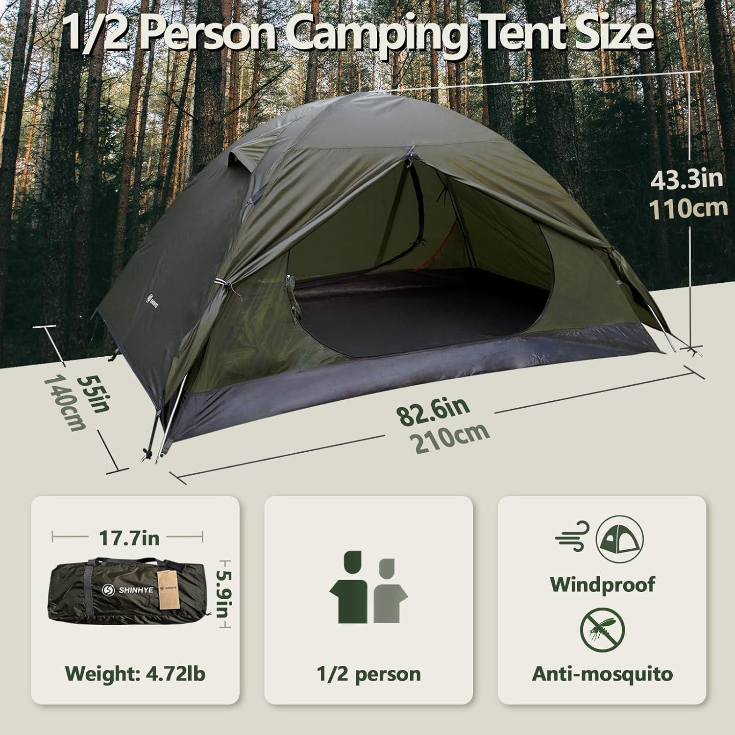 Tienda de Camping Ultraligera ShinHye para 2-4 Personas Impermeable