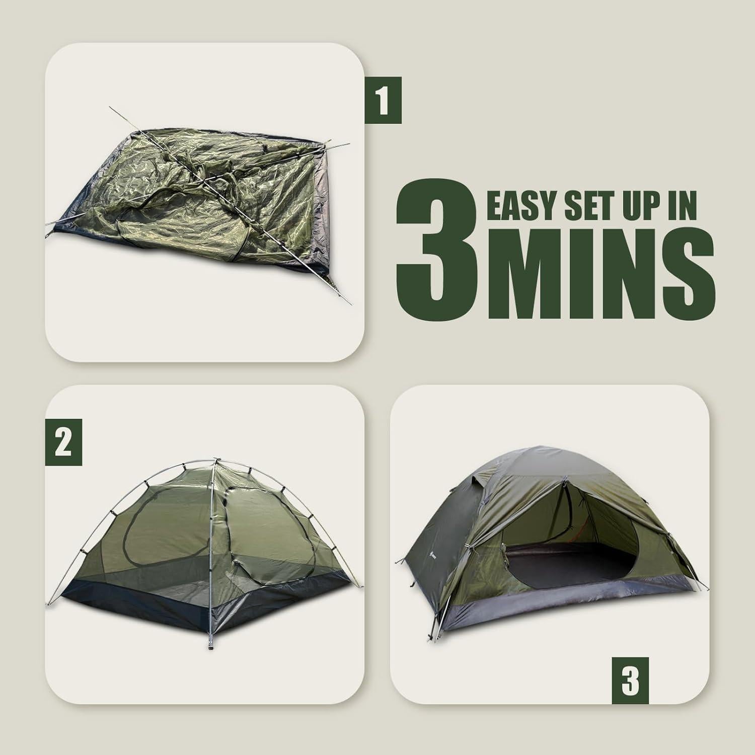Tienda de Camping Ultraligera ShinHye para 2-4 Personas Impermeable