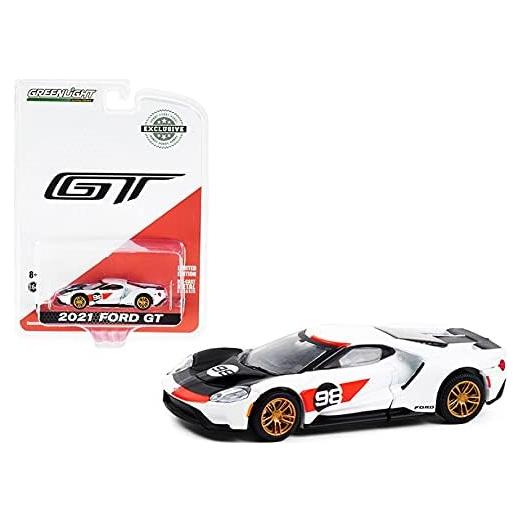 2021 Ford GT #98, White - Greenlight 30244/48-1/64 Scale Diecast Model Toy Car