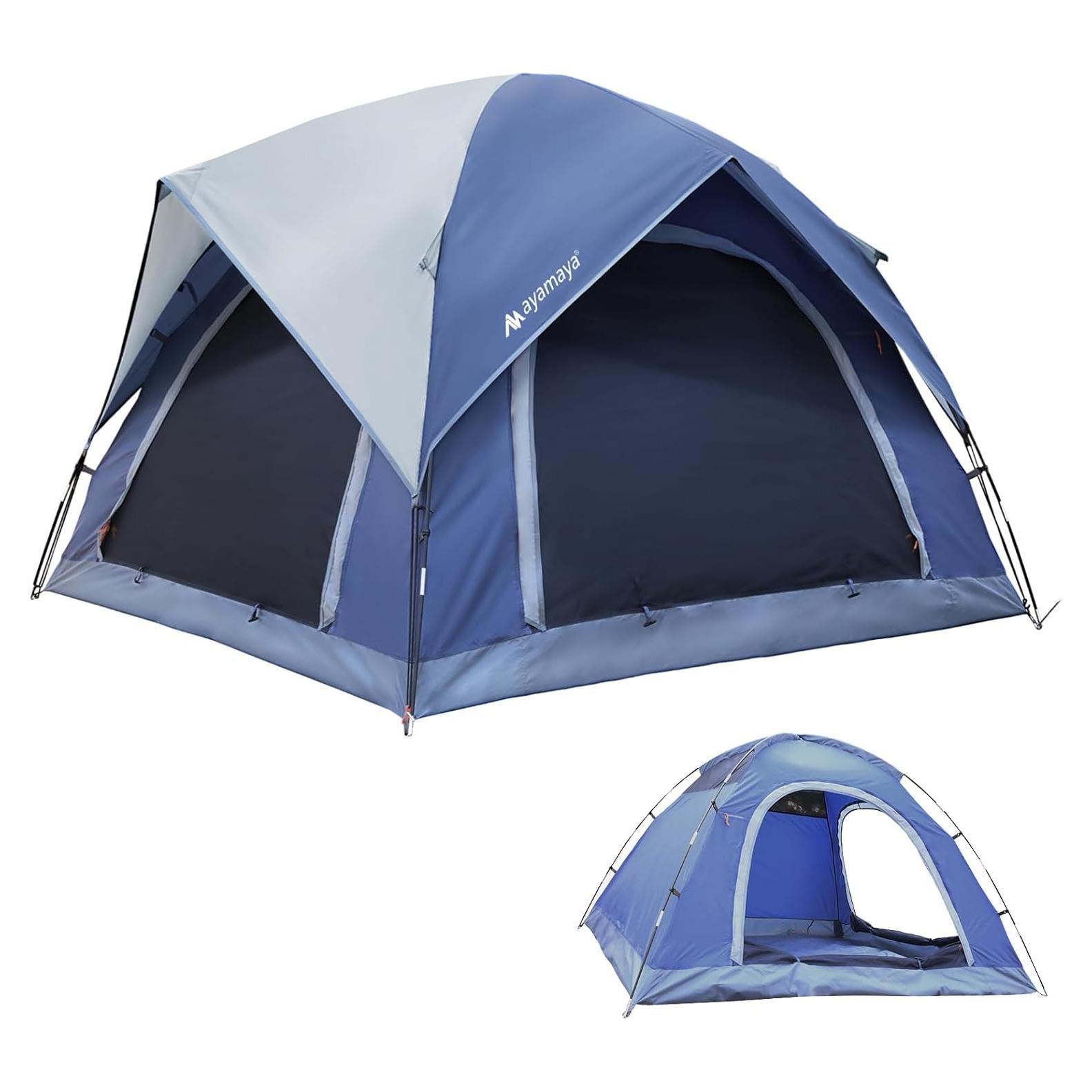 2-3 Person Tents for Camping - AYAMAYA Outdoor Waterproof Dome Family Tents with Removable Rainfly, Breathable with 2 Doors & 2 Large Mesh Windows - Easy Set Up for Backpacking, Hiking, Travelling