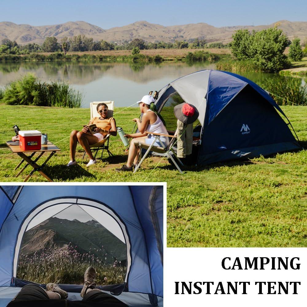 2-3 Person Tents for Camping - AYAMAYA Outdoor Waterproof Dome Family Tents with Removable Rainfly, Breathable with 2 Doors & 2 Large Mesh Windows - Easy Set Up for Backpacking, Hiking, Travelling