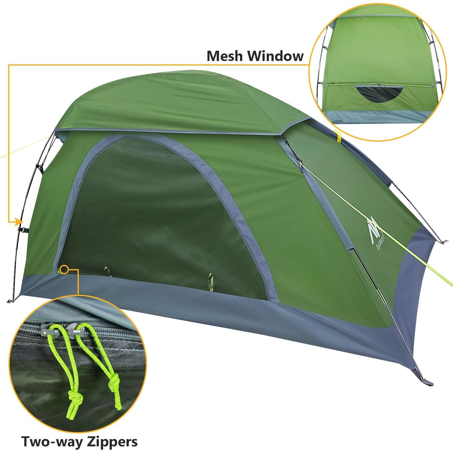 Tienda de Camping AYAMAYA para 1 Persona Impermeable Verde
