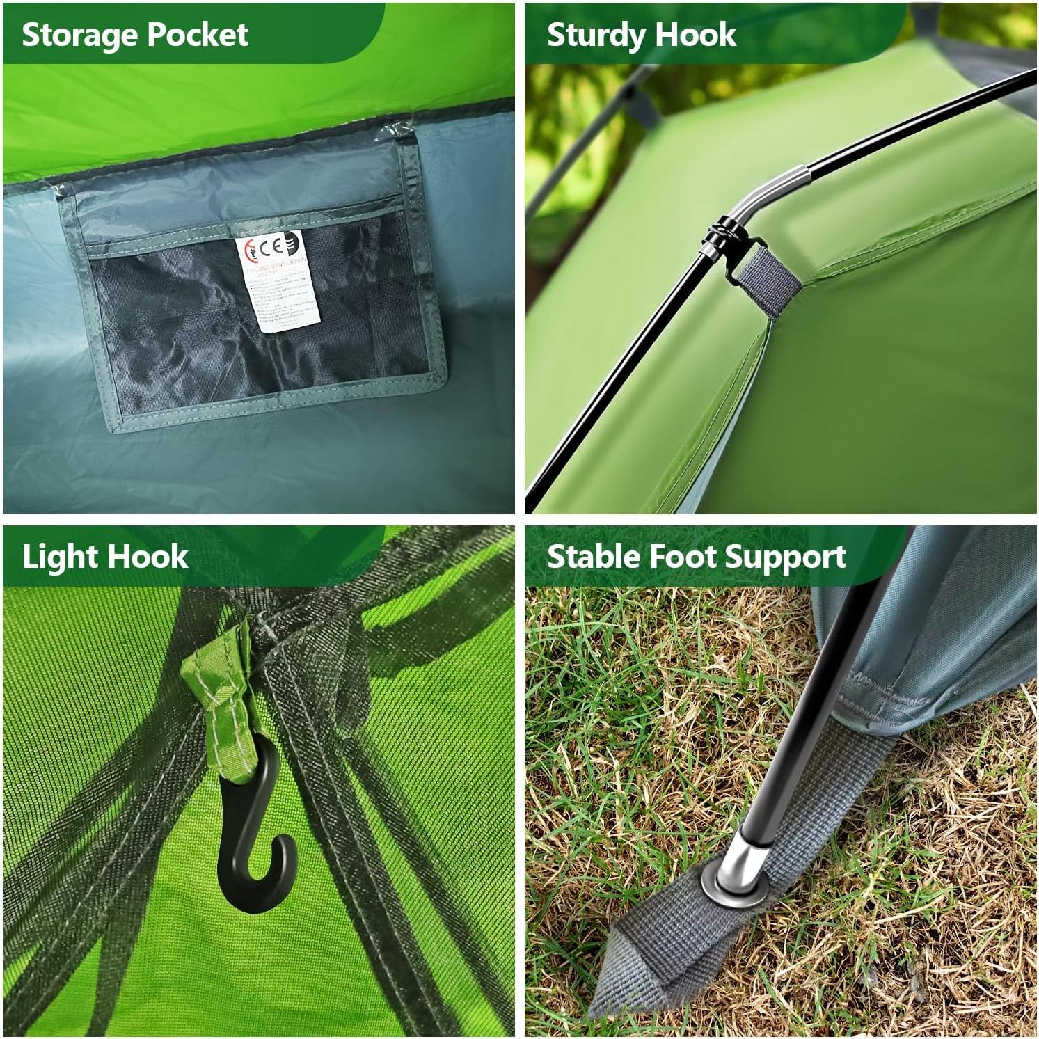 Tienda de Camping AYAMAYA para 1 Persona Impermeable Verde