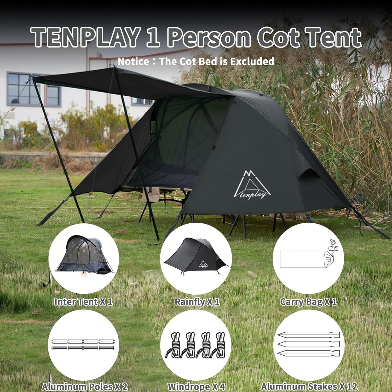 Tienda de Camping Tenplay Ultraligera 1 Persona Nylon 70D