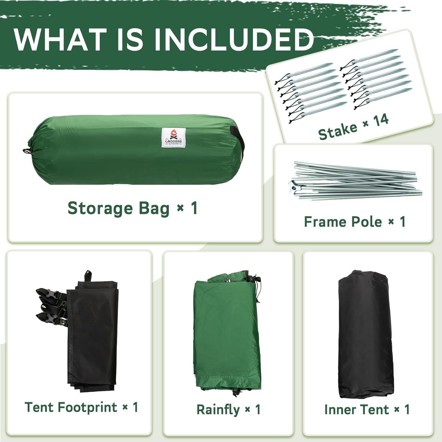 Tienda de Camping Ultraligera Croosseoutdoors 1 Persona Impermeable