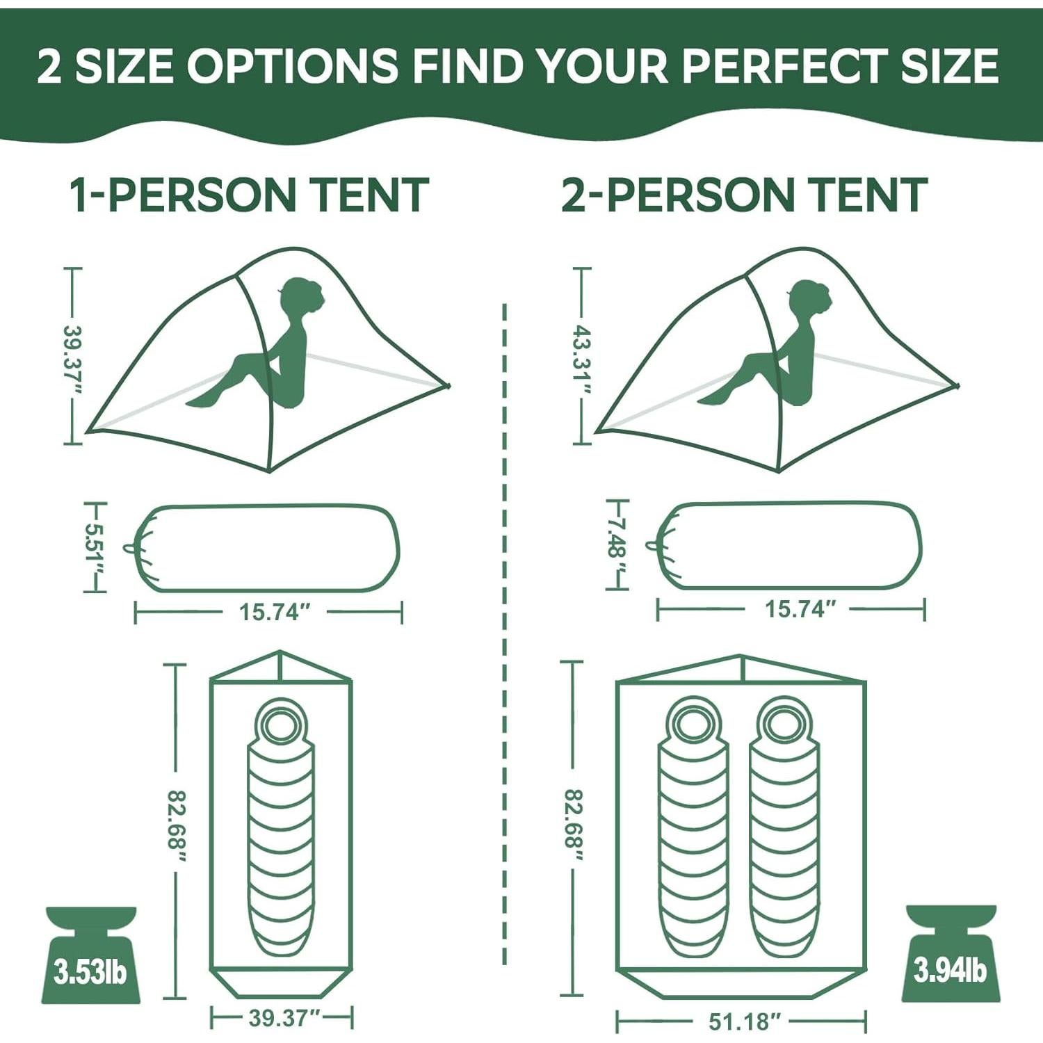 Tienda de Camping Ultraligera Croosseoutdoors 1 Persona Impermeable