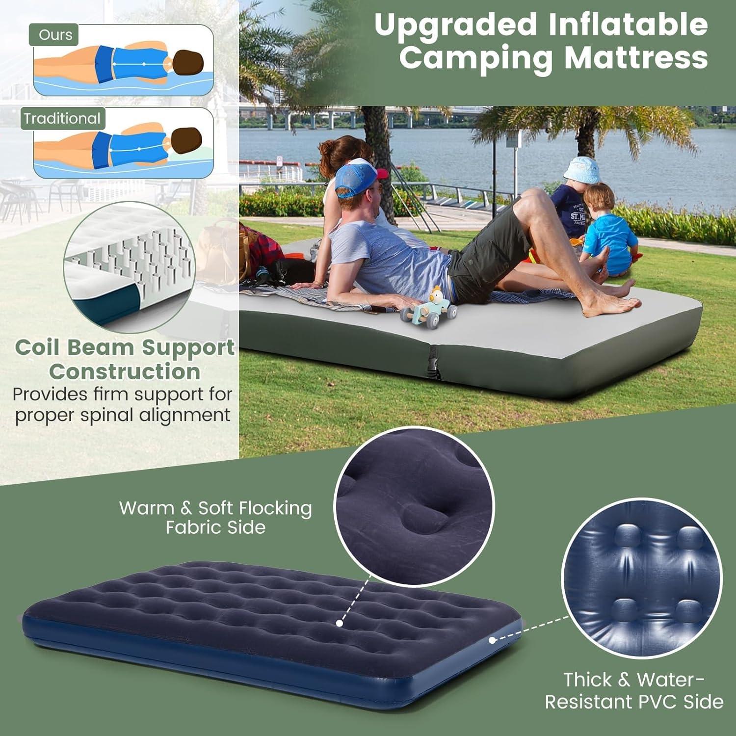 Cama de Camping Plegable Goplus 5-en-1 para 2 Personas