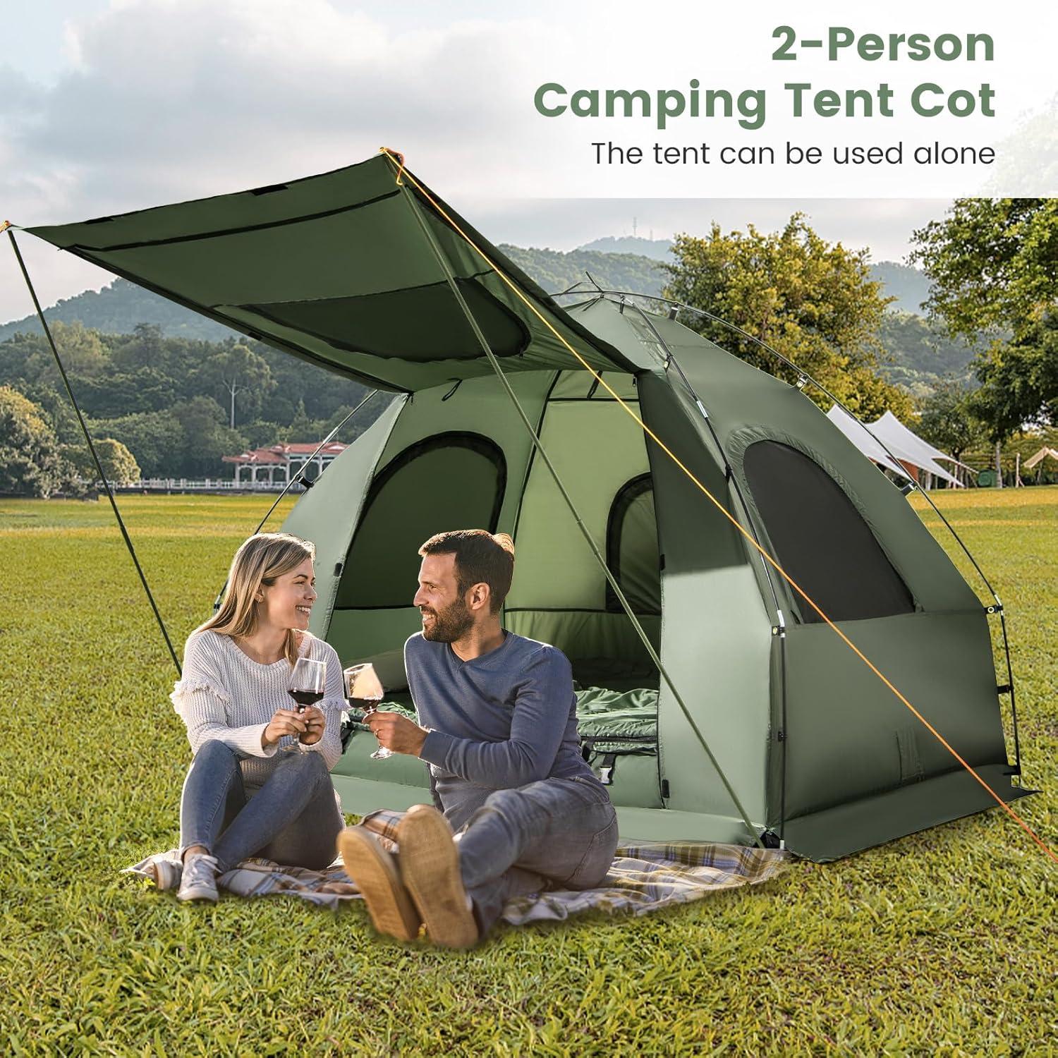 Cama de Camping Plegable Goplus 5-en-1 para 2 Personas